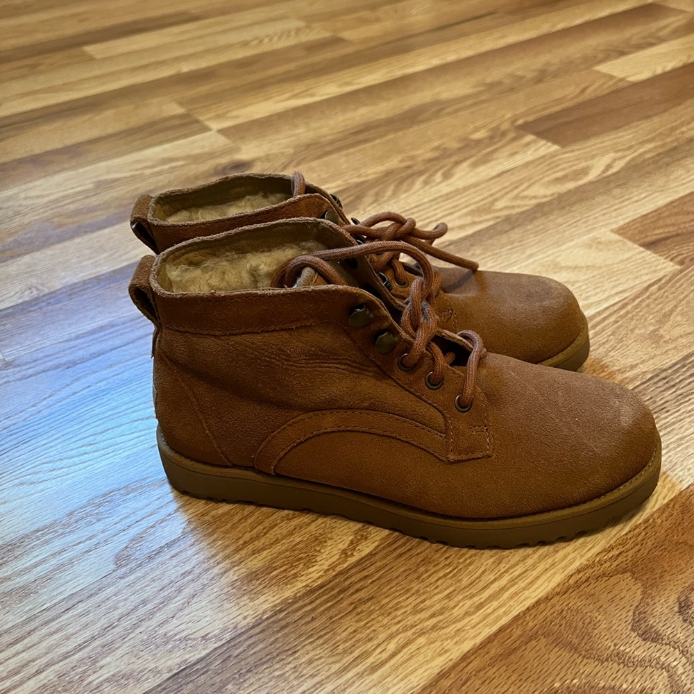 Ugg Brown Suede Ankle Boots - Picture 2 of 4